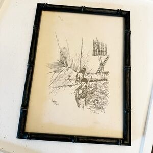 Hudson Meek Sketch Drawing Taiwan Bamboo Frame